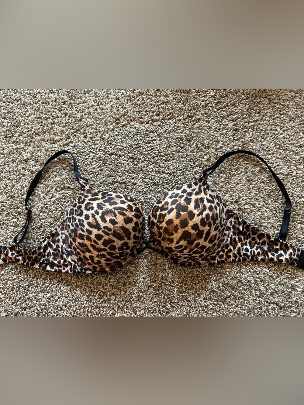 Victoria's Secret Leopard Print T-Shirt Bra - Brown & Black